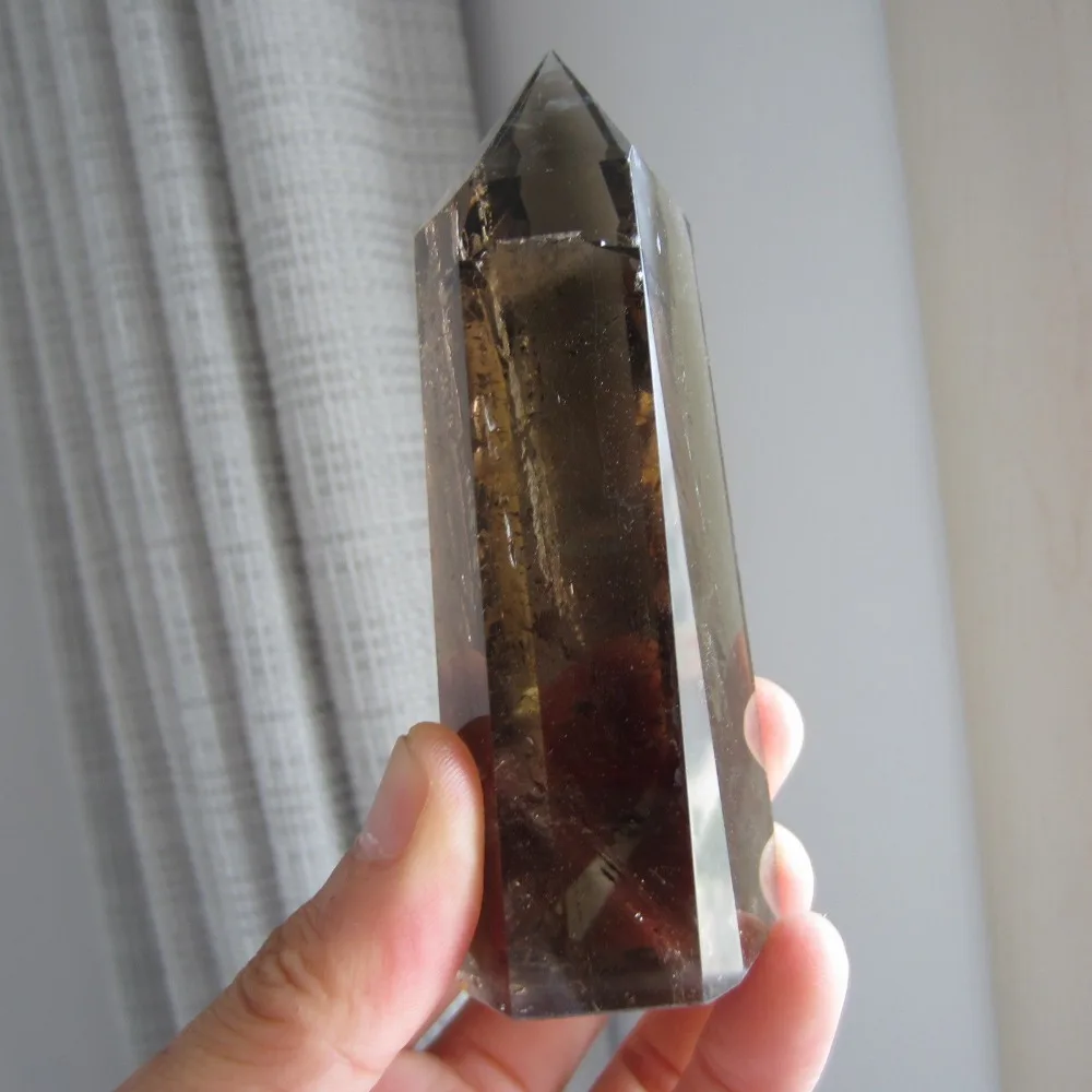 

huij 00906 AAA+++NATURAL High quality SMOKE QUARTZ CRYSTAL POINT WAND HEALING