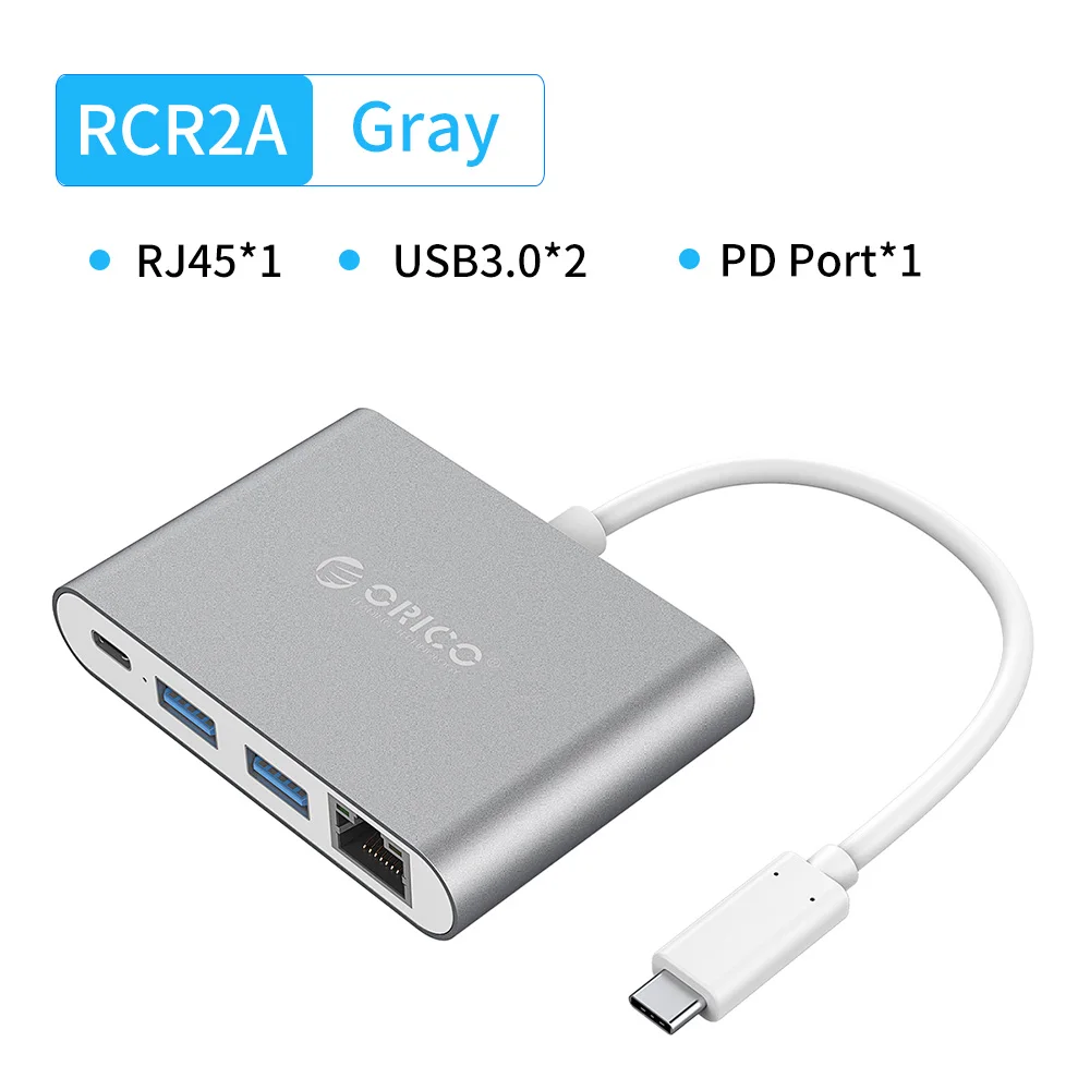 ORICO Алюминиевый USB C концентратор тип-c к HDMI/VGA/USB3.0/RJ45/SD TF кард-ридер PD зарядный адаптер для ноутбуков Macbook Аксессуары