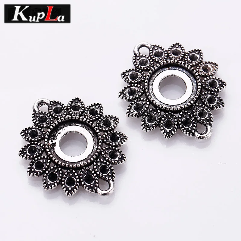 Kupla 10 мм Круглые Стеклянные Кабошоны Настройки DIY металлические цветы