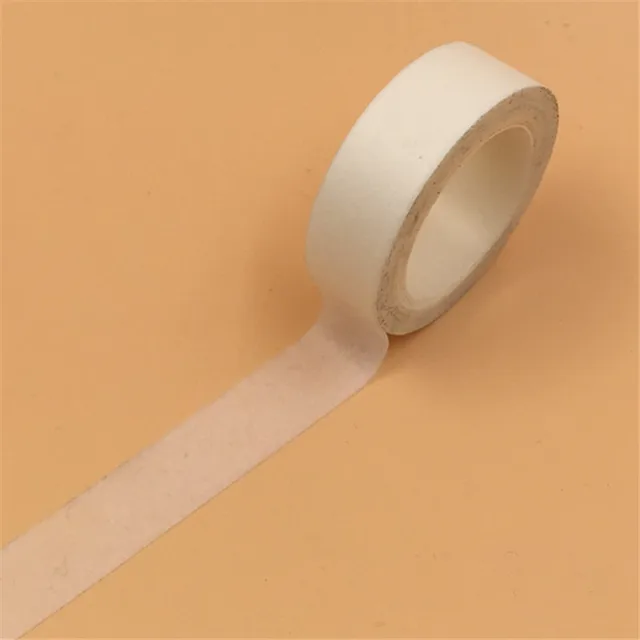 Cintas Washi de papel de 15mm x 10m, cinta adhesiva de Color blanco y negro  puro para álbum de recortes, pegatina decorativa para manualidades