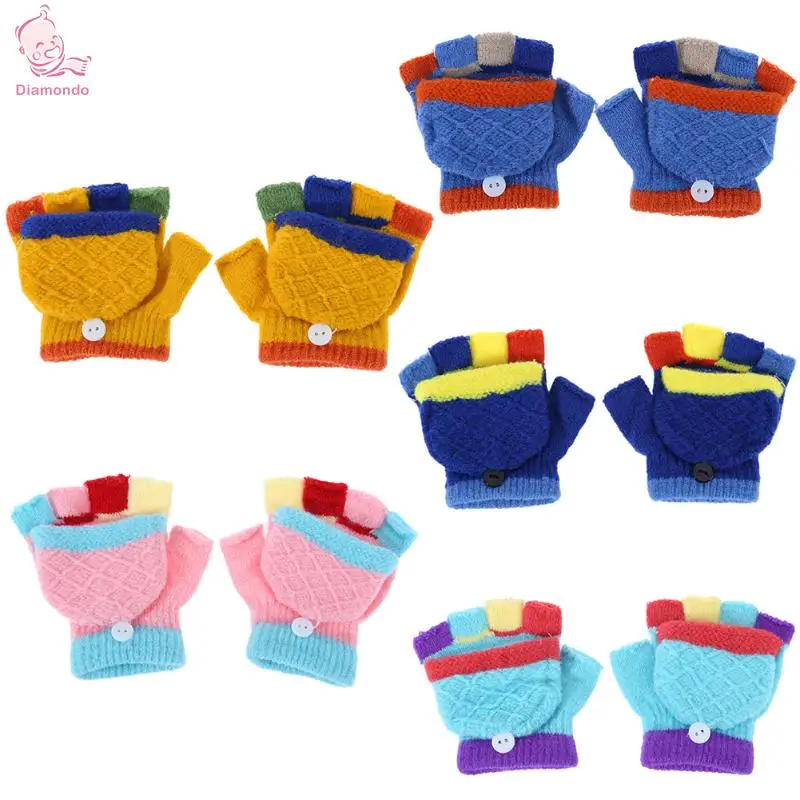 

Fashion Children Knitted Elastic Finger Gloves Mittens Winter Unisex Baby Gloves Kids Cute Warm Outdoor Ski Gloves Hand Muff