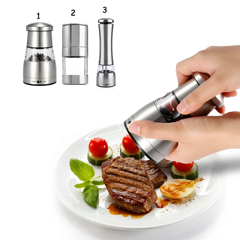 Manual Salt Spice Pepper Seasoning Mill Stainless Steel Grinder