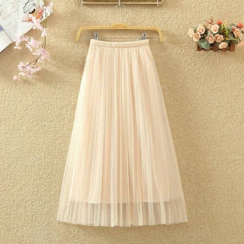 

Elegant Ladies Mermaid long Skirts for Women Elegant High Waist Pleated Tulle Skirt Bridesmaid Ball Gown Bridesmaid Clothing