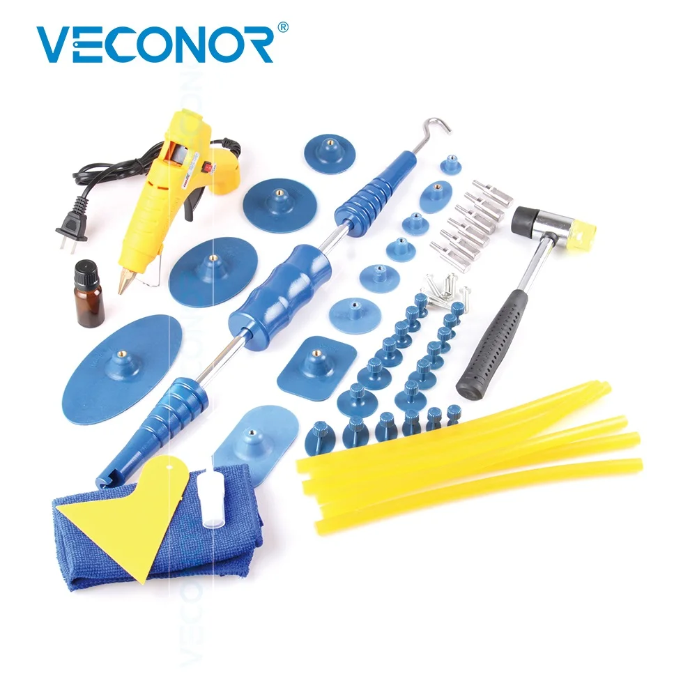 53 pieces set panel dent repair tool auto dent puller PDR tool with 30 pcs glue puller tabs auto repair tools