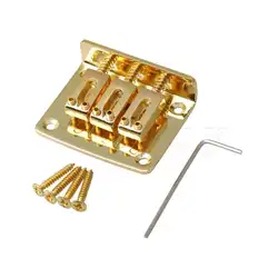 Yibuy цинковый сплав 3 Строка Электрический коробка для сигар гитары мост Tailpiece золотой