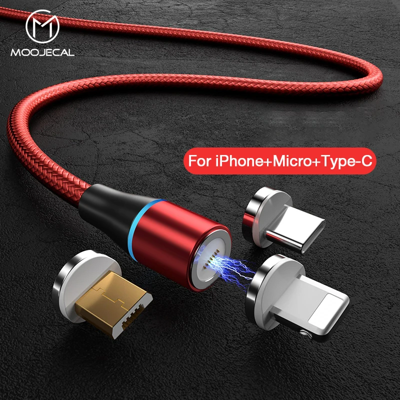 Магнитный кабель MOOJECAL для быстрой зарядки iPhone X XS MAX XR 8 7 6s Plus 5 зарядное устройство