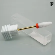 Золотое покрытие высокого качества 1 шт. Meduim Керамические пламя ногтей сверла для электрический ногтей Маникюр Педикюр резак станки F