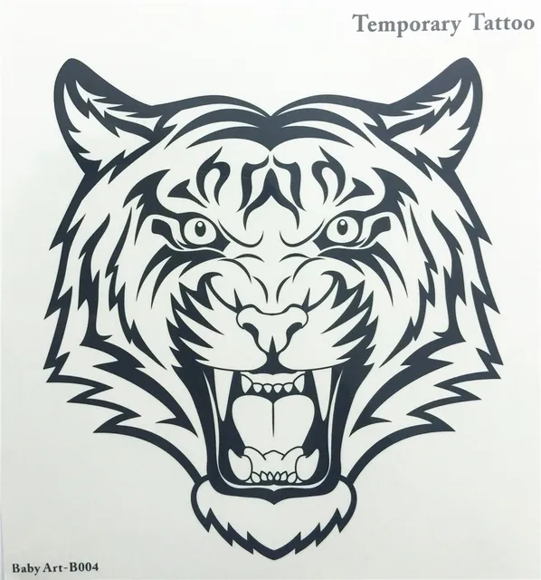 Tiger Tattoos Sexy Unisex Removable Tiger Waterproof Temporary Body Art  Tattoo Sticker Black arm Body Painting Tattoos _ - AliExpress Mobile