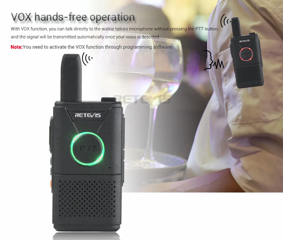 RETEVIS RT618/RT18 PMR радио перезаряжаемая мини рация 2 шт. PMR446 PMR 446 FRS Dual PTT VOX двухсторонняя рация