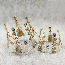 Хрустальные бриллианты головной убор с жемчужинами Корона торт топперы Свадьба крещение день рождения украшения торта инструменты товары для украшения торта