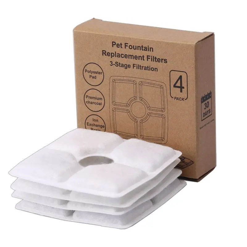 

4pcs/box Pet Dog Square Drinker Filter Water Pets Fountain water Cat Dog Bowl Drinking Dish Filter pet drinker