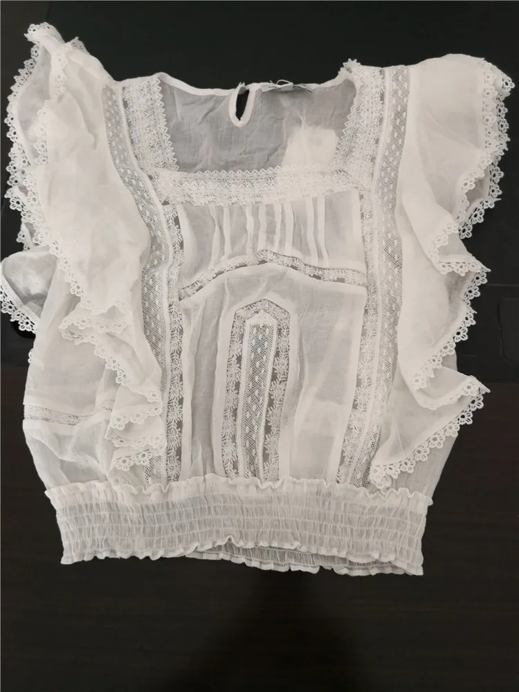 Летнее дизайнерское платье для подиума, женское летнее сексуальное Элегантное Белое Кружевное мини-платье с вышивкой и оборками, богемное платье
