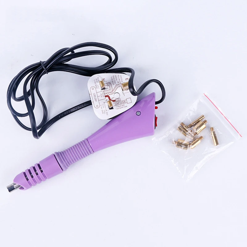 

Fast Heated BS plug purple/pink Choice 7 Tips Iron-on Hot Fix Rhinestone Applicator Heat-fix Tool Gun For Garment Shoes
