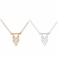 Shuangshuo New Fashion Chokers Vintage Three Triangle Pendant Necklaces for Women Geometric Long Chain Choker Necklace N077 - Image 5
