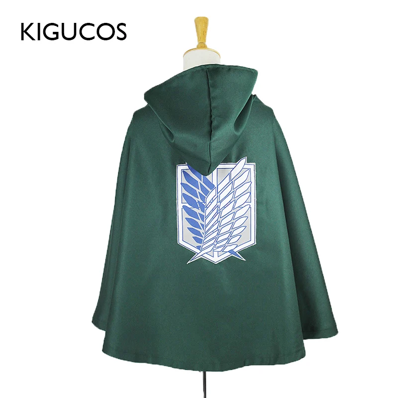 Kopen KIGUCOS Aanval op Titan Cape Zwart En Groen Anime Shingeki Geen Kyojin Scouting Legioen Eren Levi Mantel Cosplay Kostuums 2 kleuren