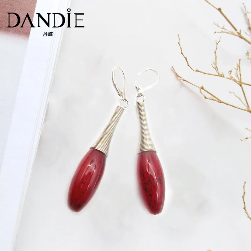 Модные красные овальные серьги-бусины Dandie для женщин ювелирные изделия |