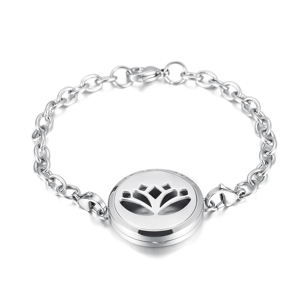 

IJC3004 New Arrivev 10 styles Aromatherapy Essential Oil Surgical Stainless Steel Diffuser Link Chain Bracelet