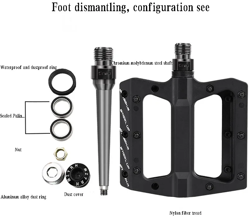 Велосипедная педаль из нейлонового волокна 2 Palin подшипник Универсальный горный шоссейный велосипед скольжения Алюминиевый сплав