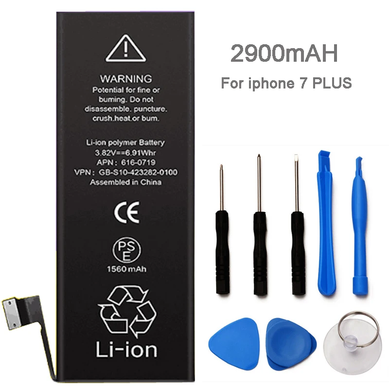 

2018 NEW 100% High Quality Battery For iPhone 7 Plus Mobile Phone Capacity 2900 Replacement Batteries + Free Repair Tools