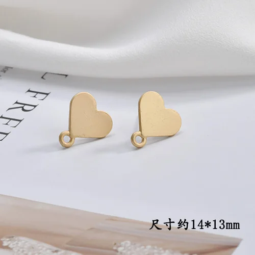 Yakin Flower Peach Heart shell ear nail Earrings ear needle material diy handmade jewelry Accessories - Цвет: 7