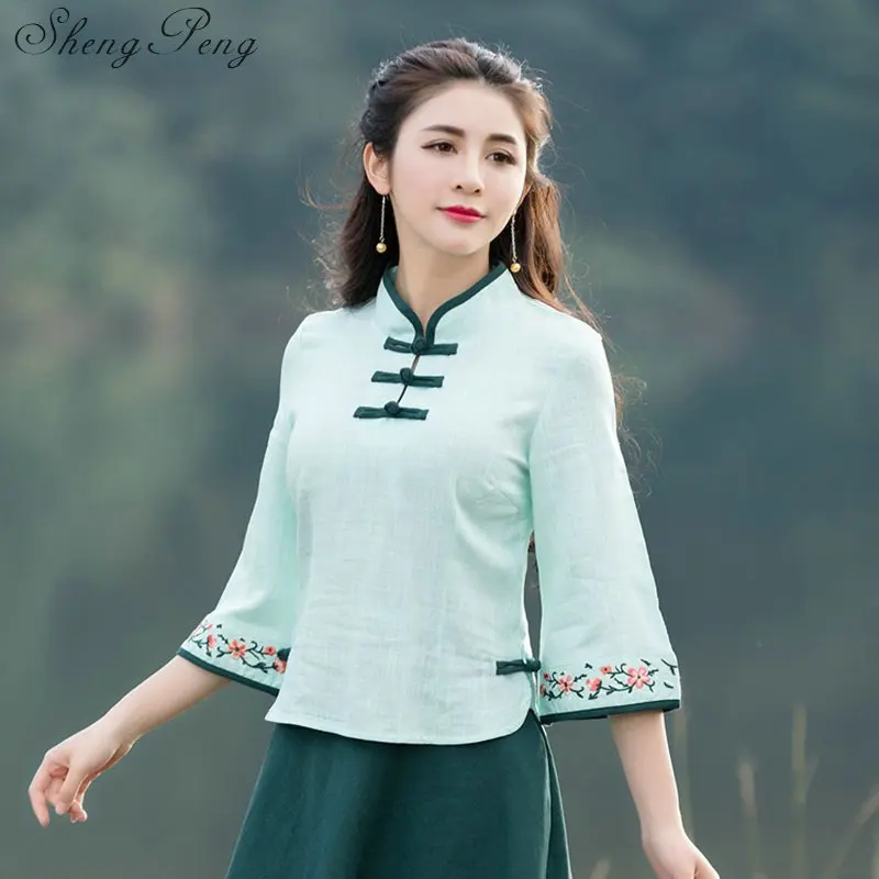 Новая летняя одежда Китайская традиционная cheongsam Топ Восточный китайский топ традиционная китайская одежда для женщин CC382
