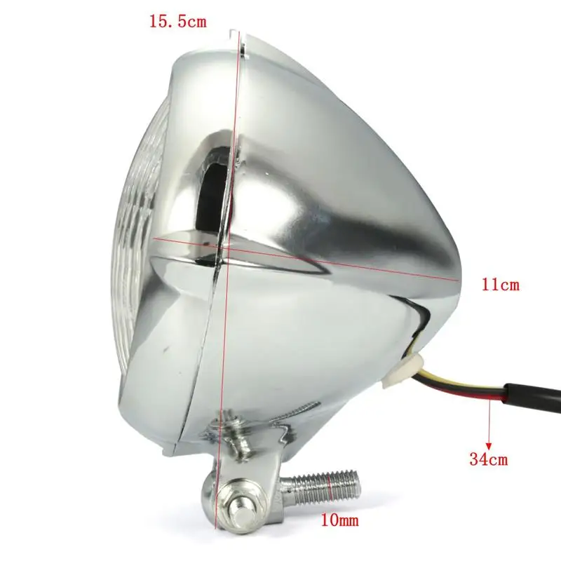 Хром Черный 4 дюймовый мотоциклетные головной светильник желтый светильник лампа для Harley Bobber Chopper