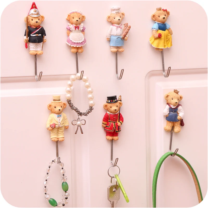 Buy 3pcs Cute cartoon decorative wall hook Door Sticky