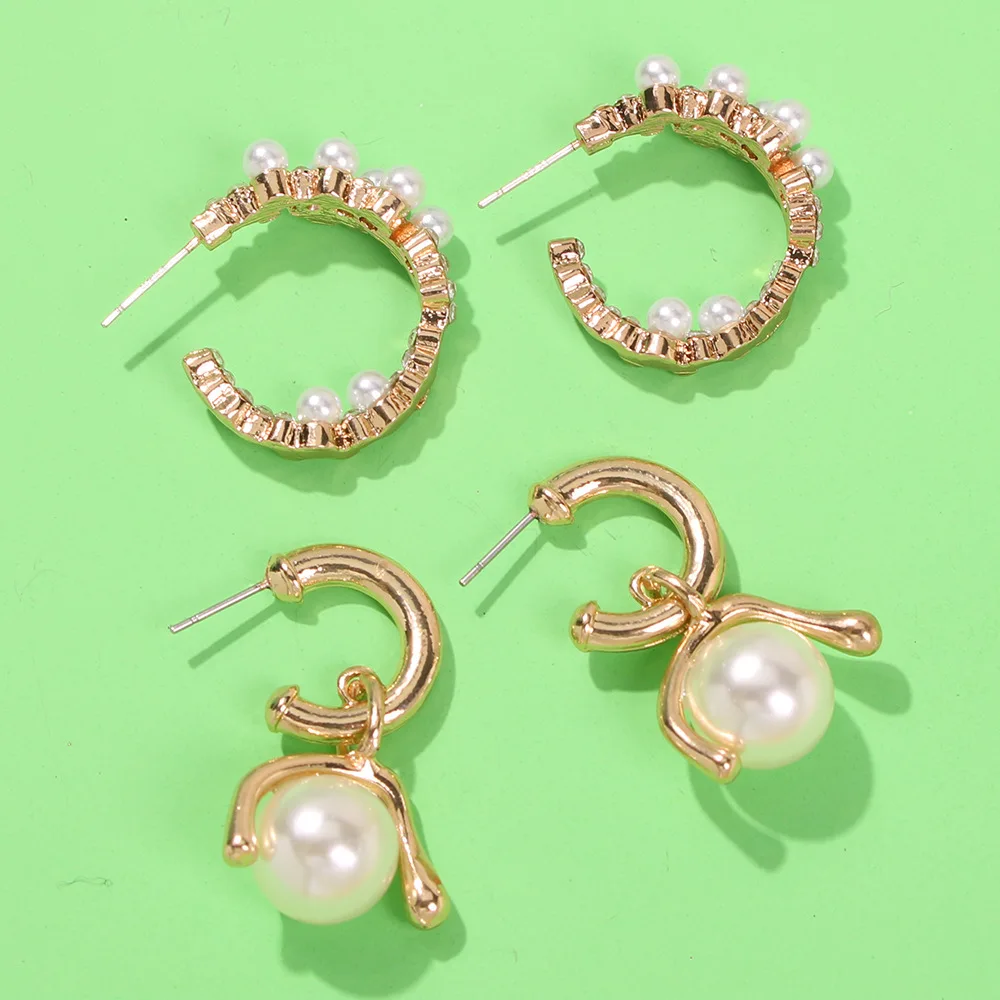 

JOUVAL Small Korean Luxury Pearl Drop Earrings For Women Gold Alloy Dangle Earring Female Party Wedding Earings Brincos Jewelry