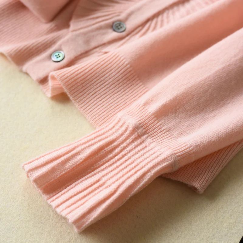 LHZSYY 2018Autumn and Winter New Women's Pure Cashmere Cardigan Fashion Soft High Quality Warm Sweaters Solid Color Loose Jacket Sweaters