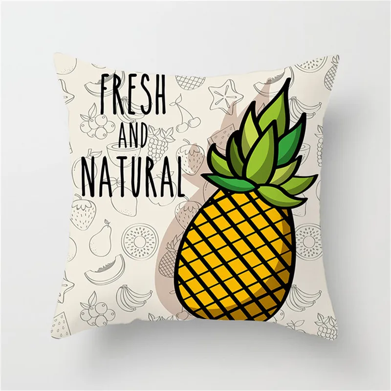 Fuwatacchi Tropical Style Pillow Cover Flower Leaf Pineapple Cushion Cover for Home Chair Sofa Red Flower Decorative Pillows