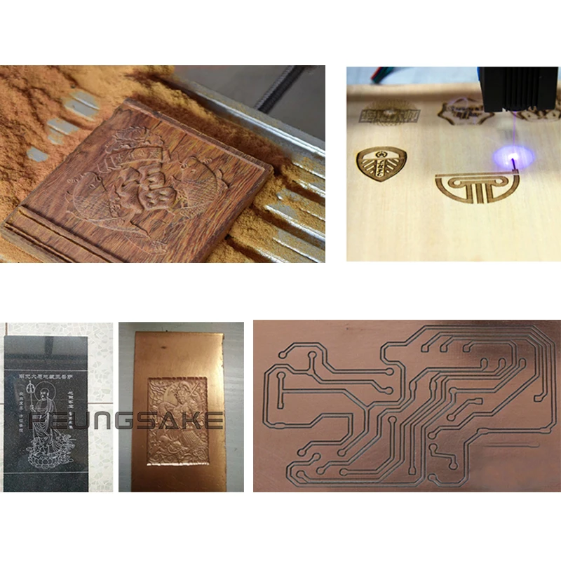 Деревообрабатывающий фрезерный станок с ЧПУ GRBL 3 оси 120 Вт/300 Вт|diy cnc machine|pcb milling