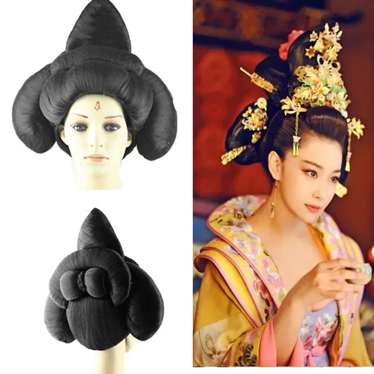 Han dynasty волосы императрицы wu zetian Косплей волосы императрицы императрица Тан волосы китайские древние женщины принцесса косплей продукты - Цвет: style 1