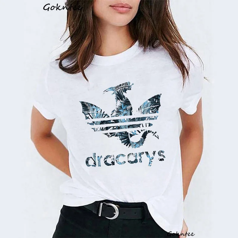 Dracarys, женская футболка, Игра престолов, белая футболка, летняя футболка Harajuku, футболка Mother of Dragon, футболка с короткими рукавами, Mujer - Цвет: x50340