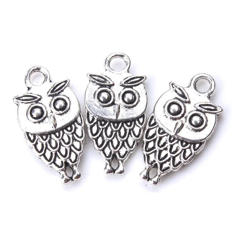 

10pcs/lot 20 x 10mm Owl Charms Antique Silver Tone Adorable Baby Owls for diy charms pendant necklace jewelry accessories find