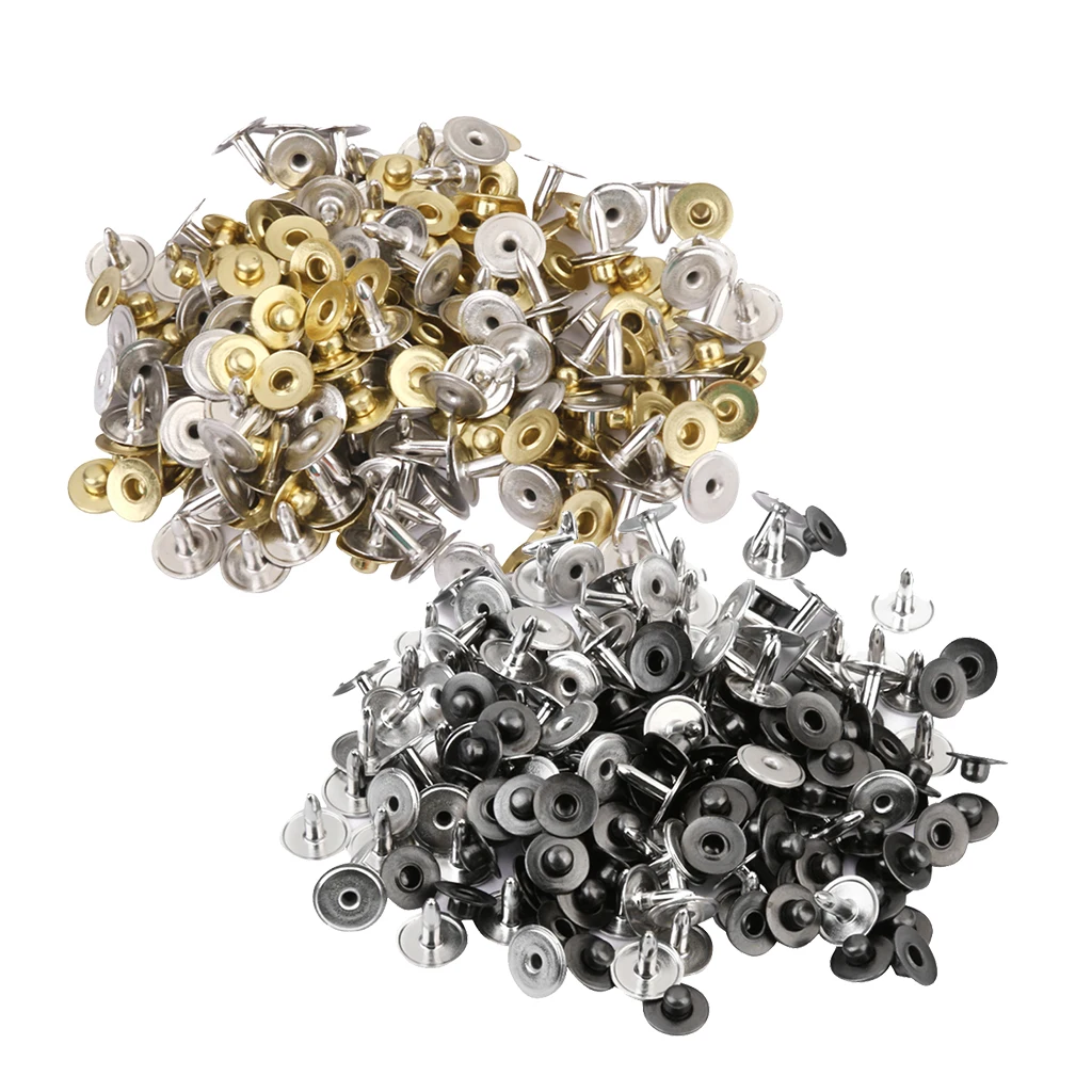  200 Sets Rivets Fasteners Studs Buttons Sewing Jean Denim Leather Craft 8mm