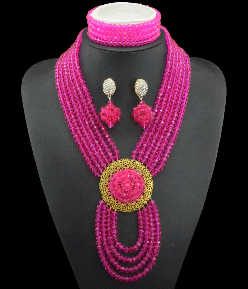

Austrian Fashion Nigerian substitutes Wedding Beads Jewelry Set, Crystal Necklace Bracelet Earrings Set 10038