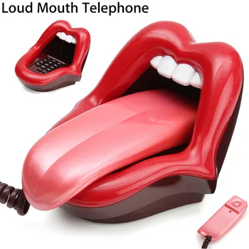 

Red Lips Landline Loud Mouth Mini Telephone Retro Funny Novelty Corded Phone for the Home Fixed Telephone Bedroom Reading Room