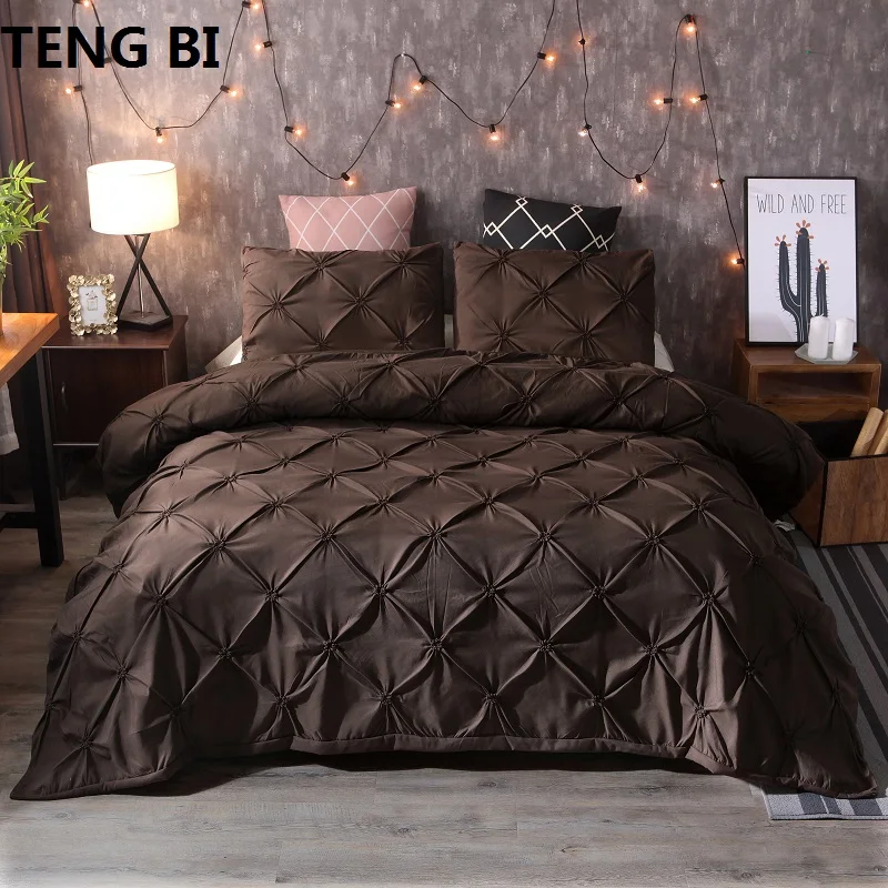 New European and American fashion simple style home textile black white gray solid color bedding set Queen King 3PCS bedding New European and American fashion simple style home textile black white gray solid color bedding set Queen King 3PCS bedding