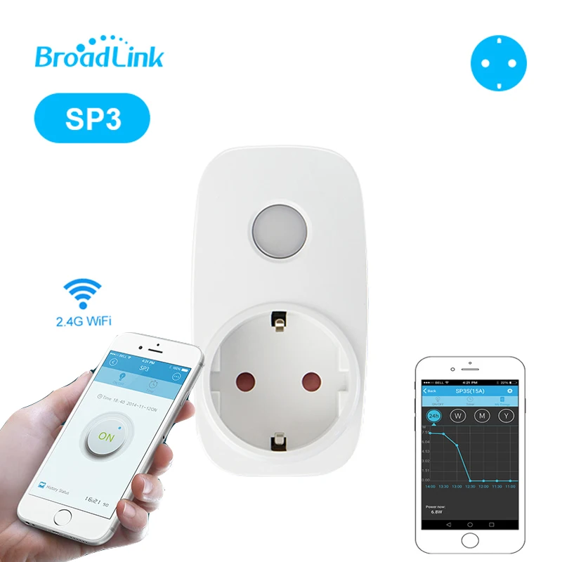 Broadlink SP3 EU/SP3S Розетка Wifi розетка переключатель синхронизации беспроводное приложение пульт дистанционного управления переключатель для автоматизации умного дома