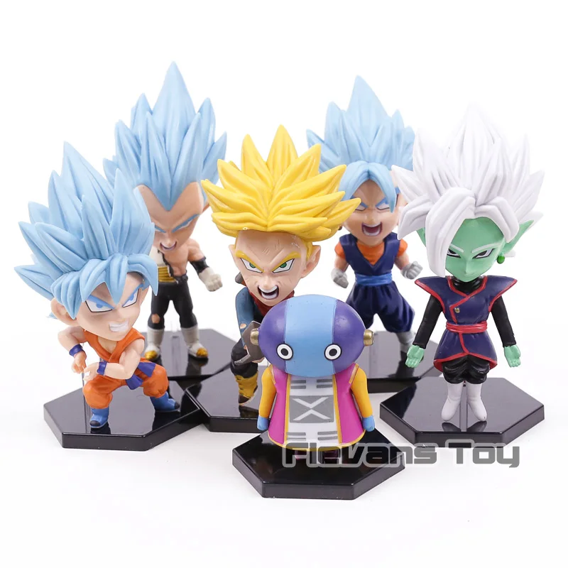 Dragon Ball Super 6pcs Set Ssgss Blue Hair Son Goku Vegeta Vegetto