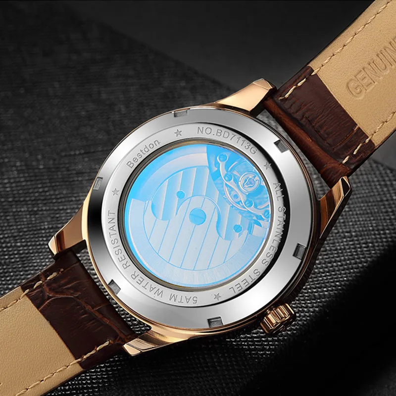 Мужские спортивные часы Bestdon Tourbillon запатентованные автоматические механические