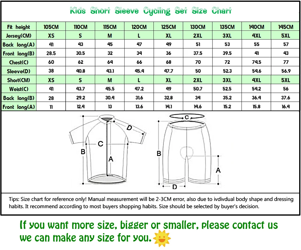 4 Colors Pro Cycling Jersey Sets Quick Dry Bicycle Wear Children's Bike Wear for Children Ropa Ciclismo Bike Kits Boys/Girls