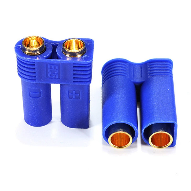

2 Pairs/Lot EC5 Plug 5mm Bullet Connectors1 00A RC LiPo Battery Charge Adapter M/F Connector For RC Part