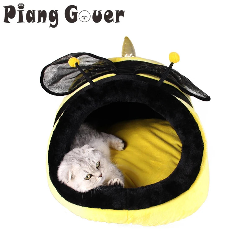 

Bee Shape Dog Bed Pet Sleep Kennel Winter Warm Yellow Soft Cat Dogs House