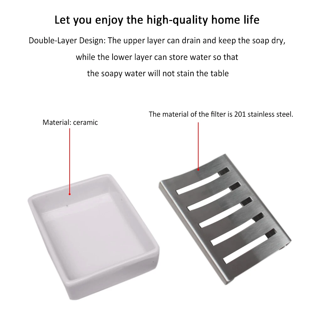 304 нержавеющая сталь мыльница вода Слив дуршлаг Европейский Инновационный ручной работы керамический мыльница коробка приборы для ванной комнаты