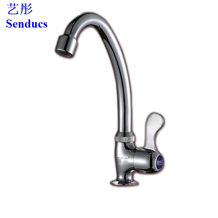 Free shipping Senducs single cold kitchen faucet with deck mounted kitchen mixer tap by zinc alloy