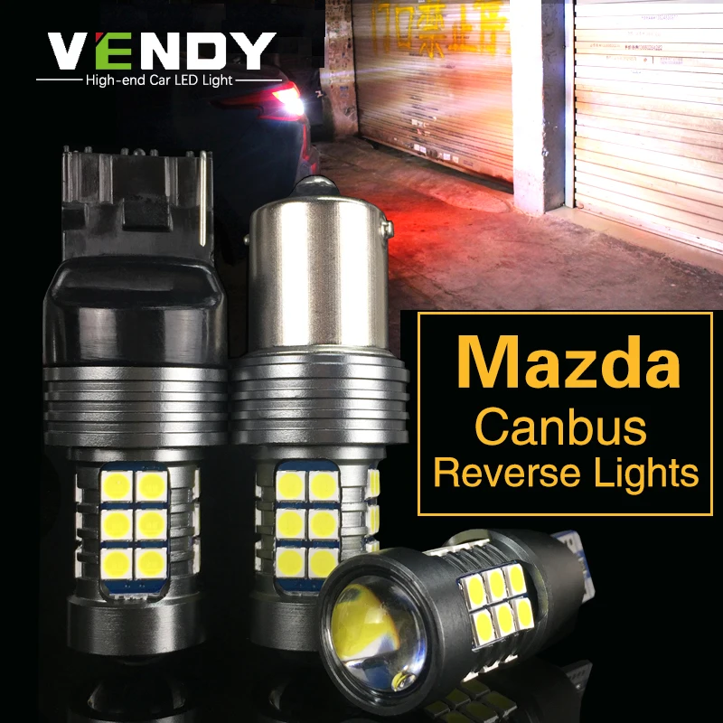 1 шт. Автомобильный светодиодный фонарь заднего хода Canbus Lamp W16W T15 W21W P21W для Mazda 3 2