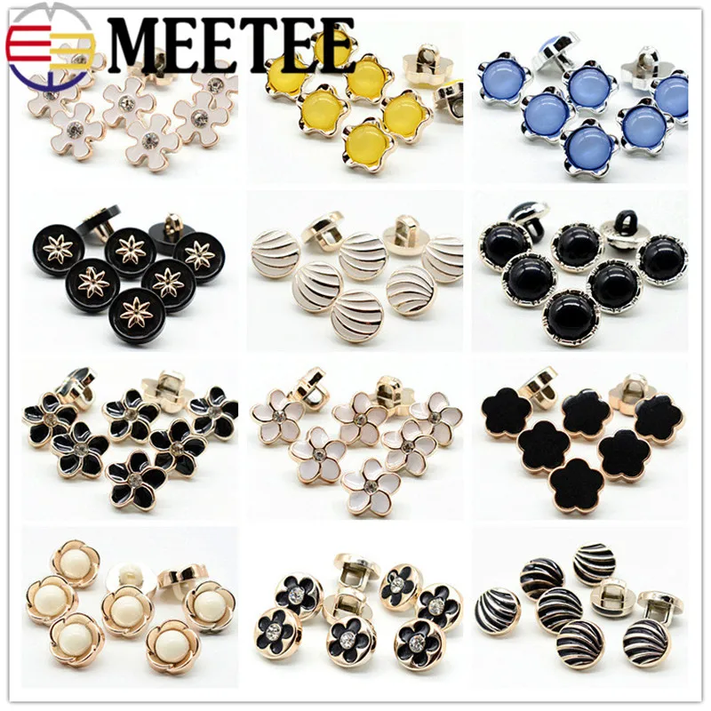 

50pcs Flower Bead Resin Shirt Buttons Chiffon Cardigan Clothing Button Decorative Botones DIY Sewing Accessories ZK548