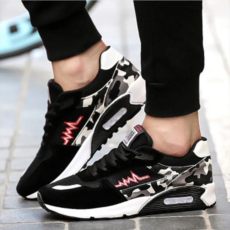 

2019 men's running shoes four seasons comfortable outdoor breathable mesh sneakers with lightweight men's casual shoes men