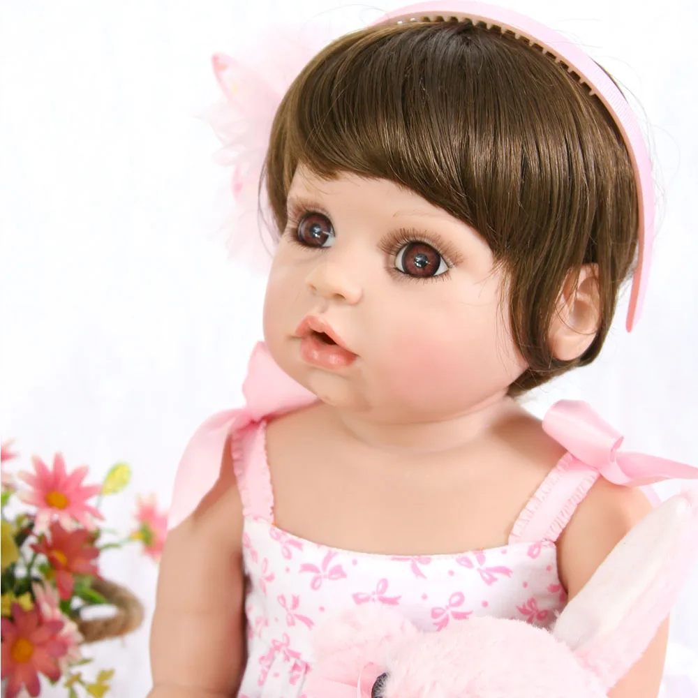 55 см полный корпус силикона Reborn Baby Doll игрушки Реалистичные Baby-Reborn принцесса детские куклы на день рождения Рождественский подарок девочки Brinquedos